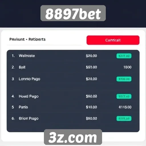 Metodologia de pagamento e retiradas na 8897bet